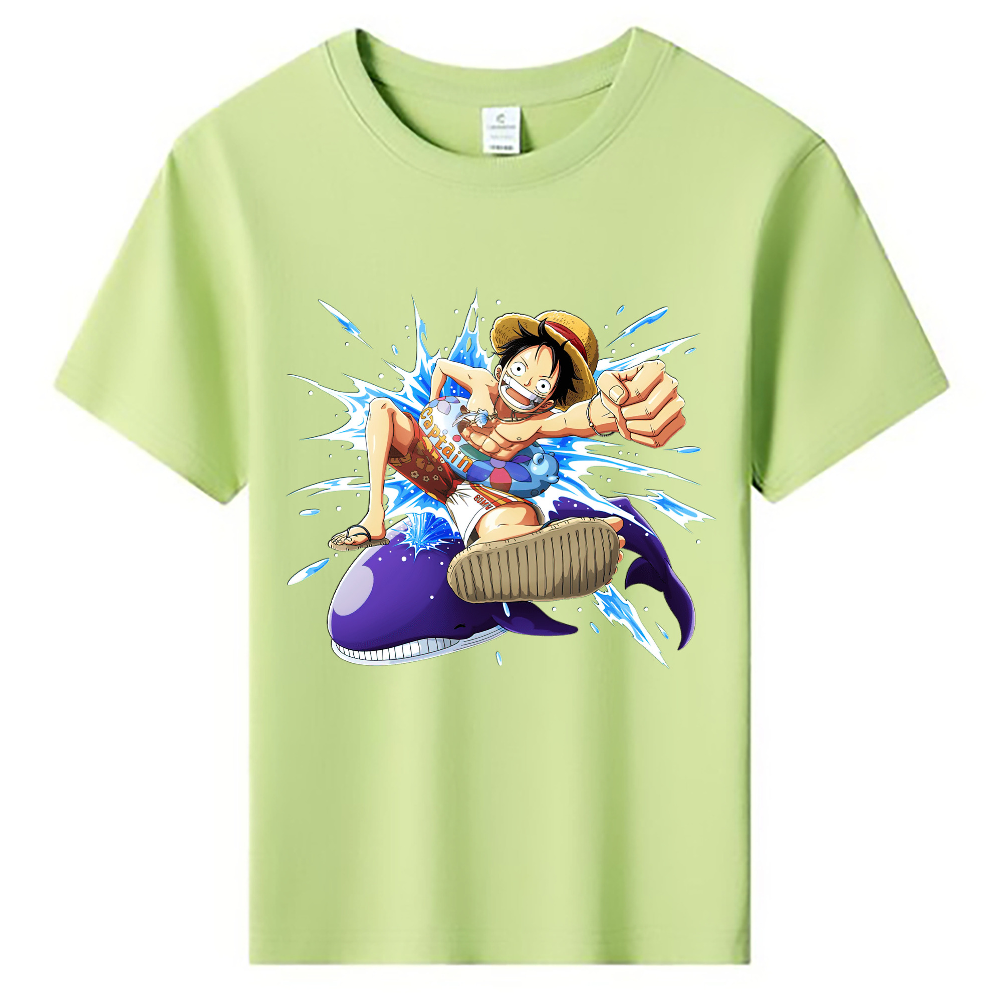 ワンピース モンキー・D・ルフィ ONE PIECE Monkey D. Luffy 綿100％キッズTシャツ（フロントプリント）
